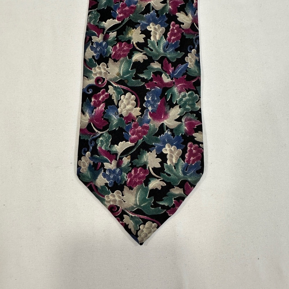 Christian Dior Monsieur Silk Tie Mens OS Multicolor Floral Leaf | Dark Academia
